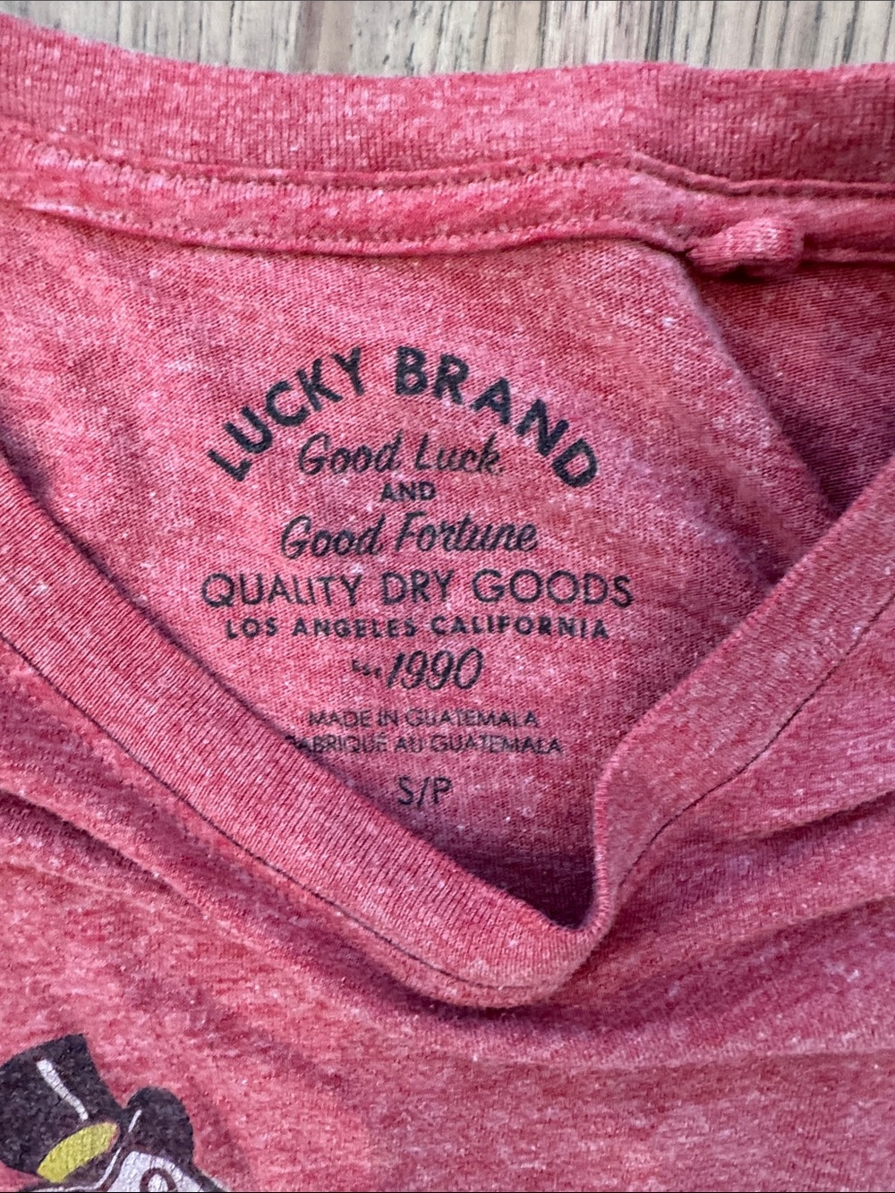Lucky Brand Holiday Crew Neck Short Sleeve Women’s Small Red Heathered T-Shirt - Picture 6 of 11